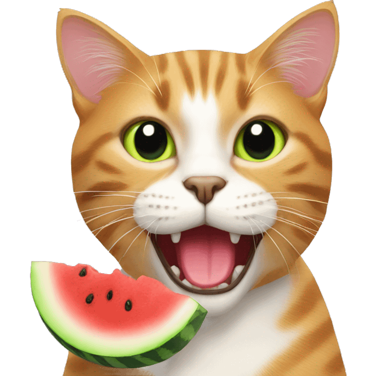 cat that eats watermelon emoji