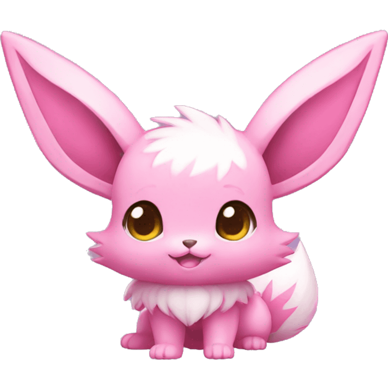 Kawaii Shiny Pink Eevee Full Body emoji