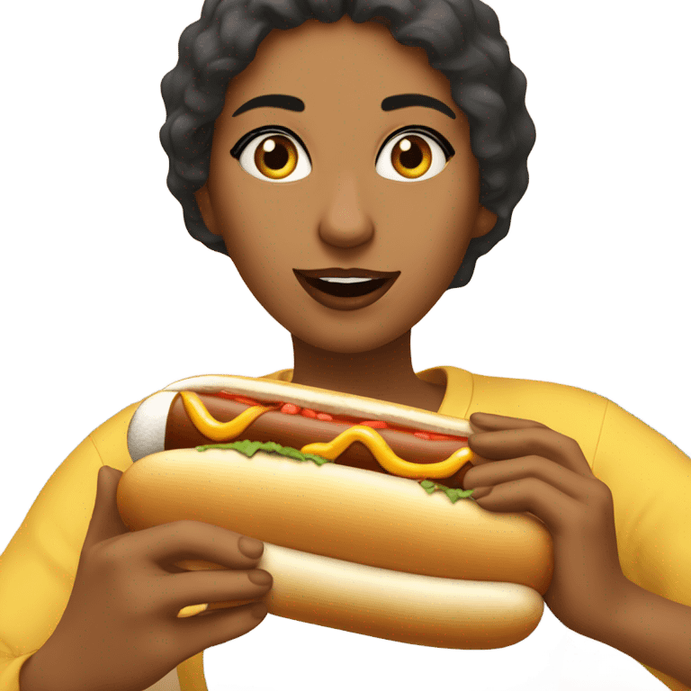 Heba Nowyhed eating a hot dog emoji