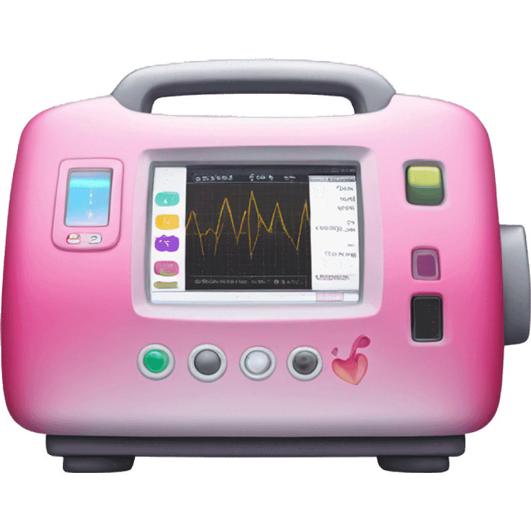 Pink ombre ECG machine with glitter  emoji