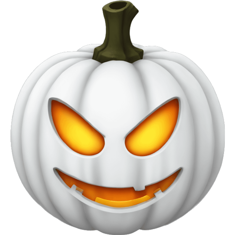 Halloween pumpkin evil in white emoji