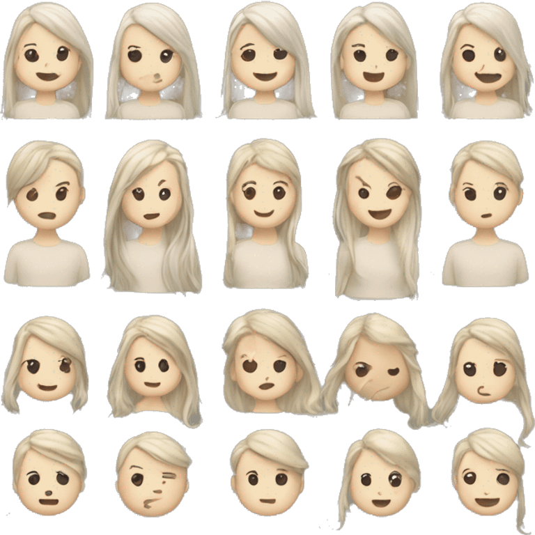 Fra mittleren Alters mit grau blonden Haaren, doppelkinn und grauen augn emoji