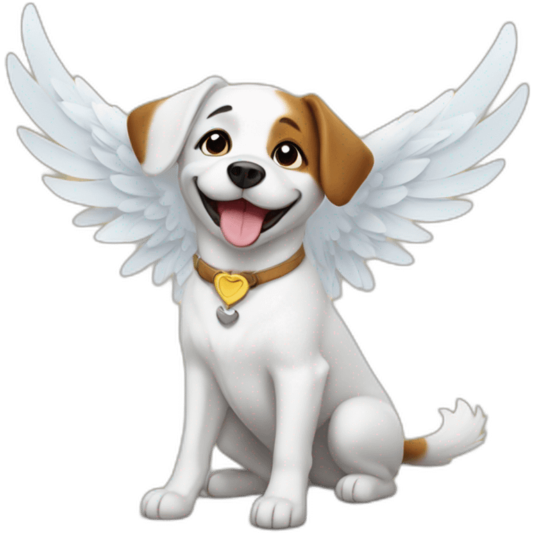 Happy dog with wings emoji