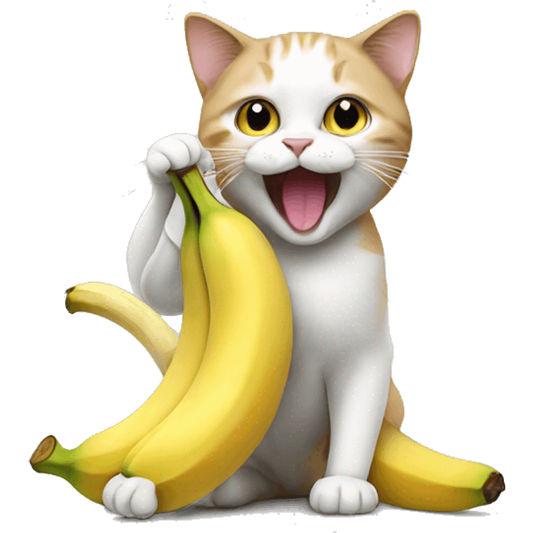 Cat eating banana  emoji