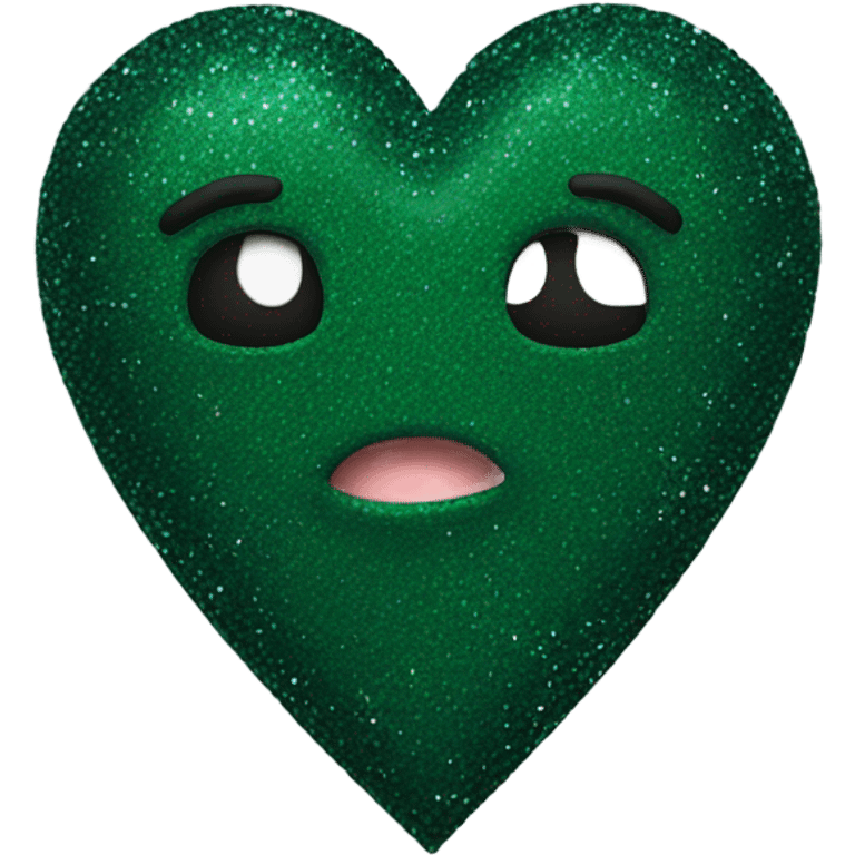 dark green heart with glitter emoji