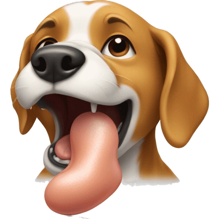 dog licking foot emoji