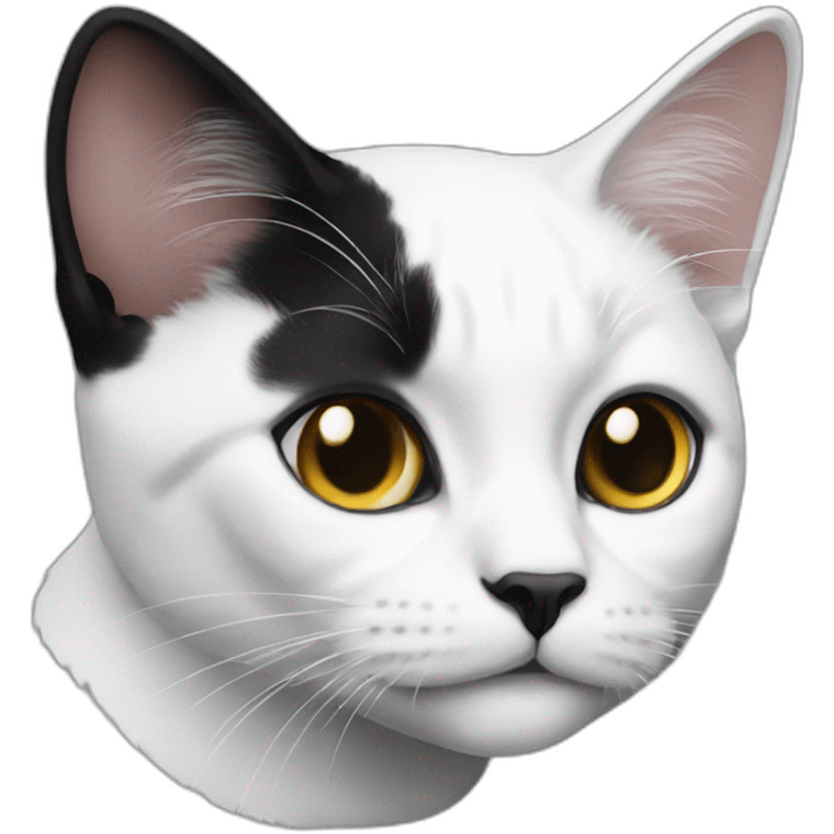 A cat white and black emoji