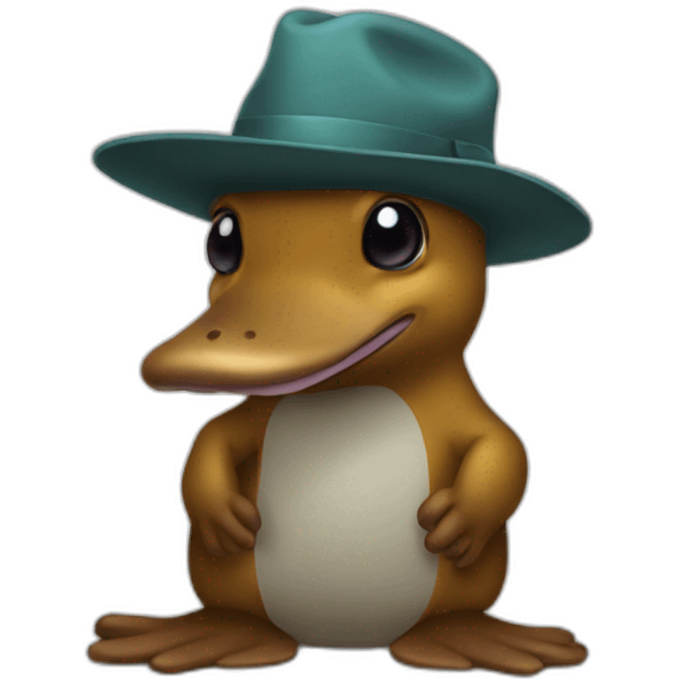 Platypus with hat emoji