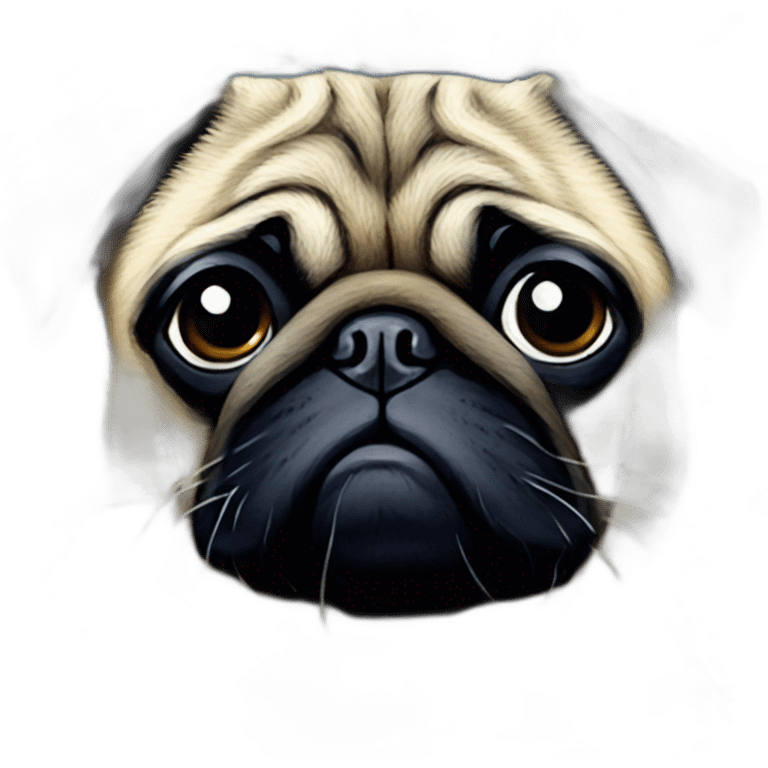 pug in style van gogh starry night emoji