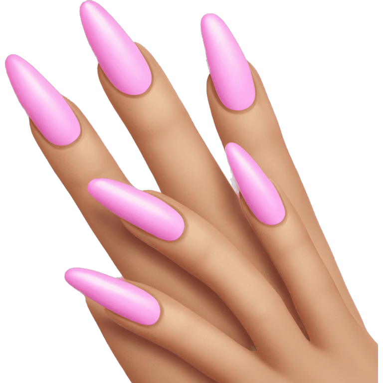 👍 pink long nails emoji