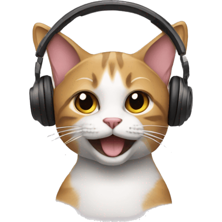 Cat with headphones  emoji