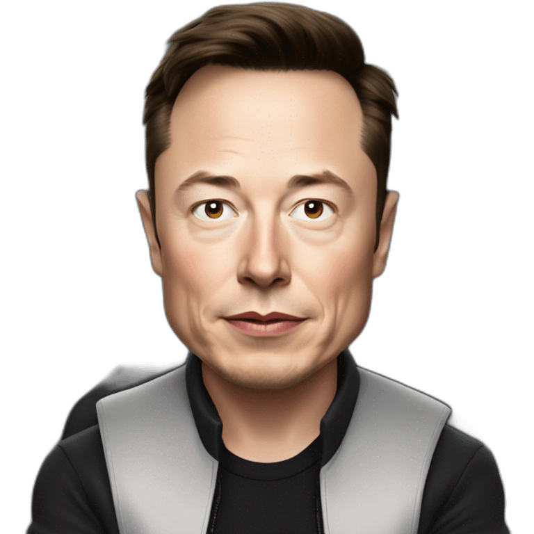 Elon musk in a tesla emoji