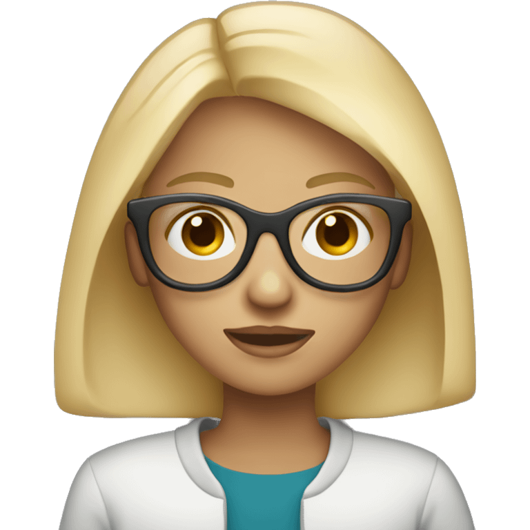 blonde girl with eyeglasses carrying direct message icon from Instagram emoji