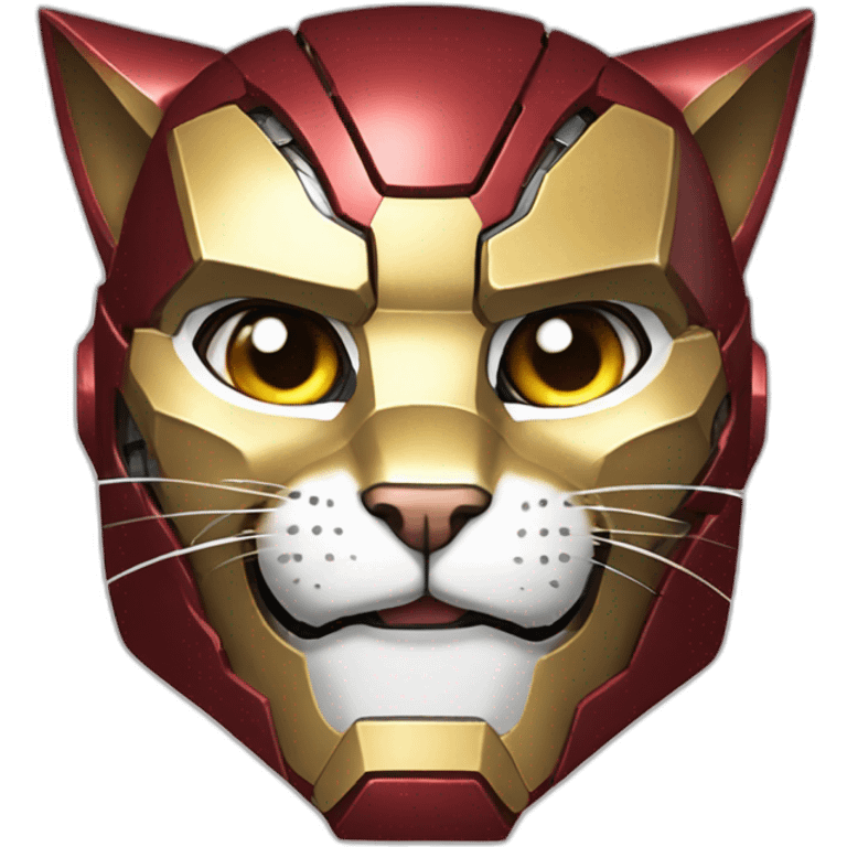 Iron man from Marvel strokes the cat emoji