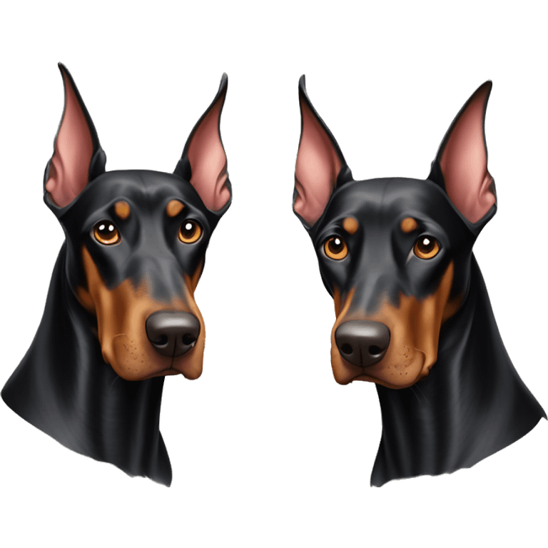 Two Dobermans different colors emoji