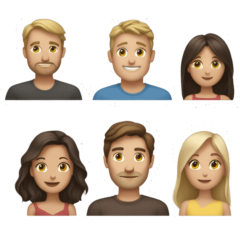 brunette husband and blond wife and brunette son and brunette daughter and brunette son emoji