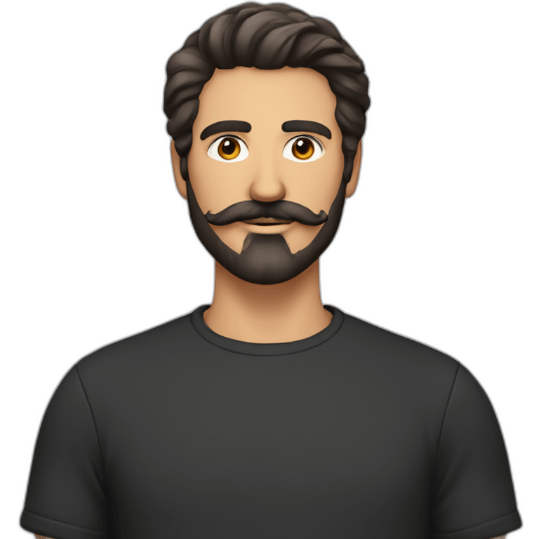 Filip Metis men with beard and mustachioswith black short cut emoji