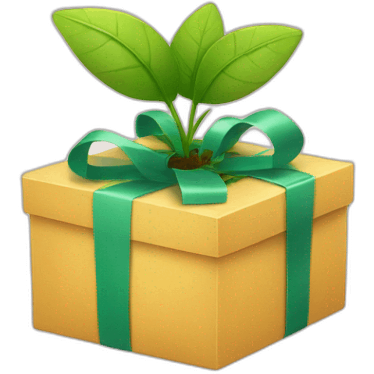 gift box with a plant emoji