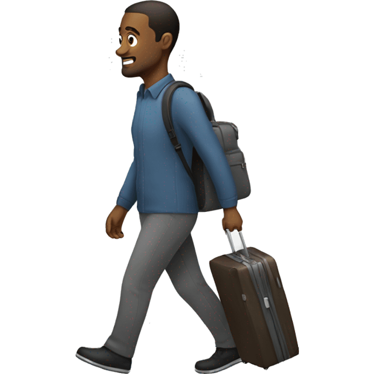 White man Walking with luggage emoji