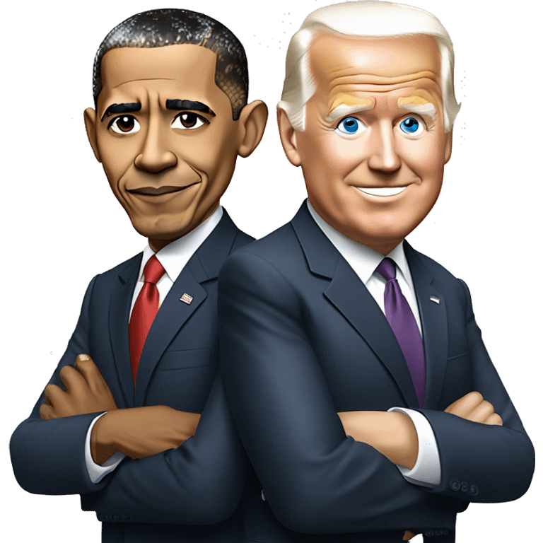 Barack Obama with Joe Biden and Donald Trump emoji