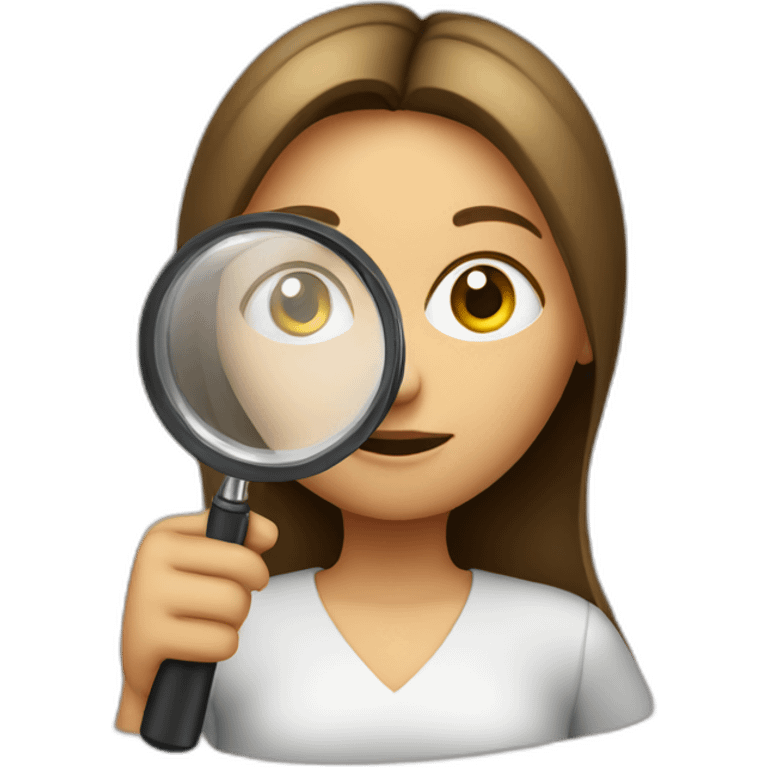 girl with a magnifying glass emoji