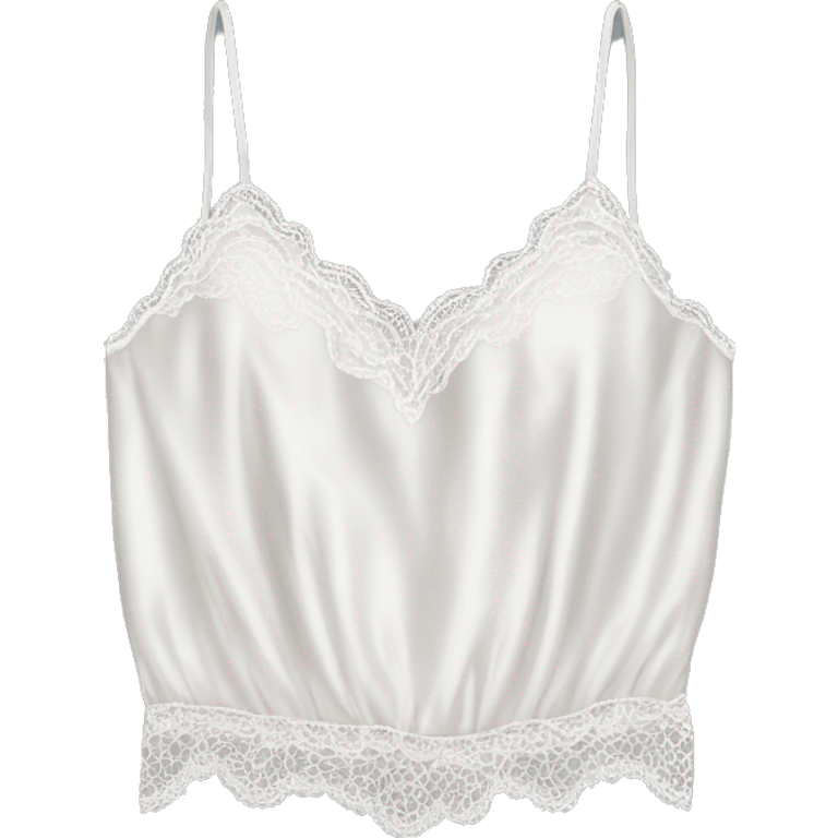 Realistic isolated white lace silk camisole.  emoji