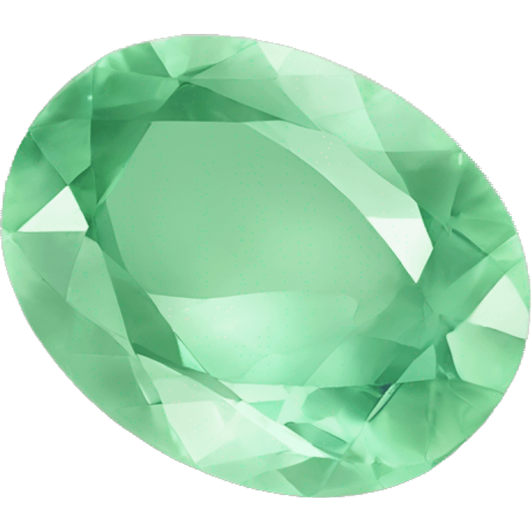 1 pastel green gemstone oval shape  emoji