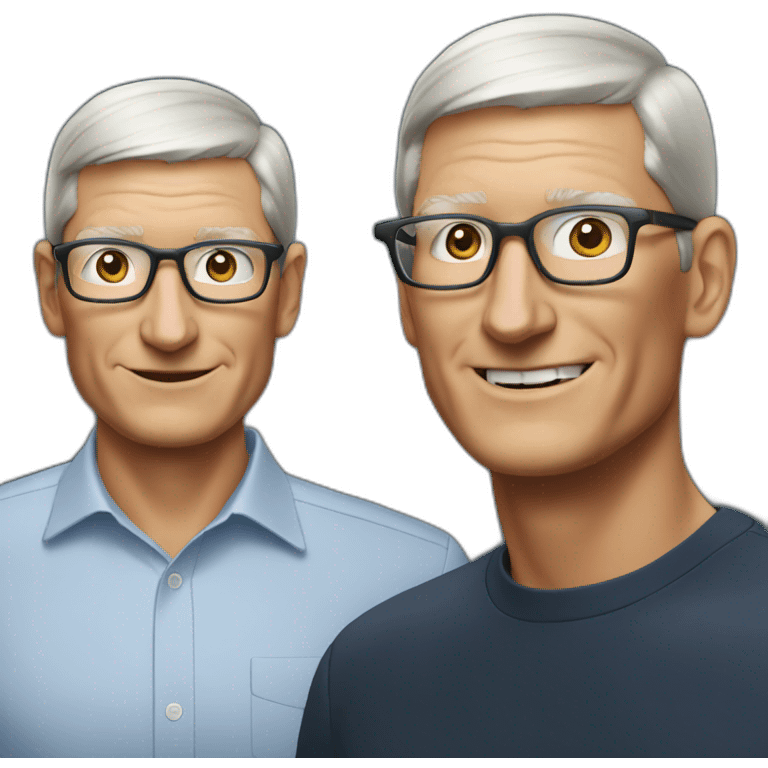 Tim Cook with the Apple Vision Pro  emoji