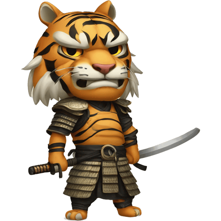 Tiger with evil face  samurai emoji