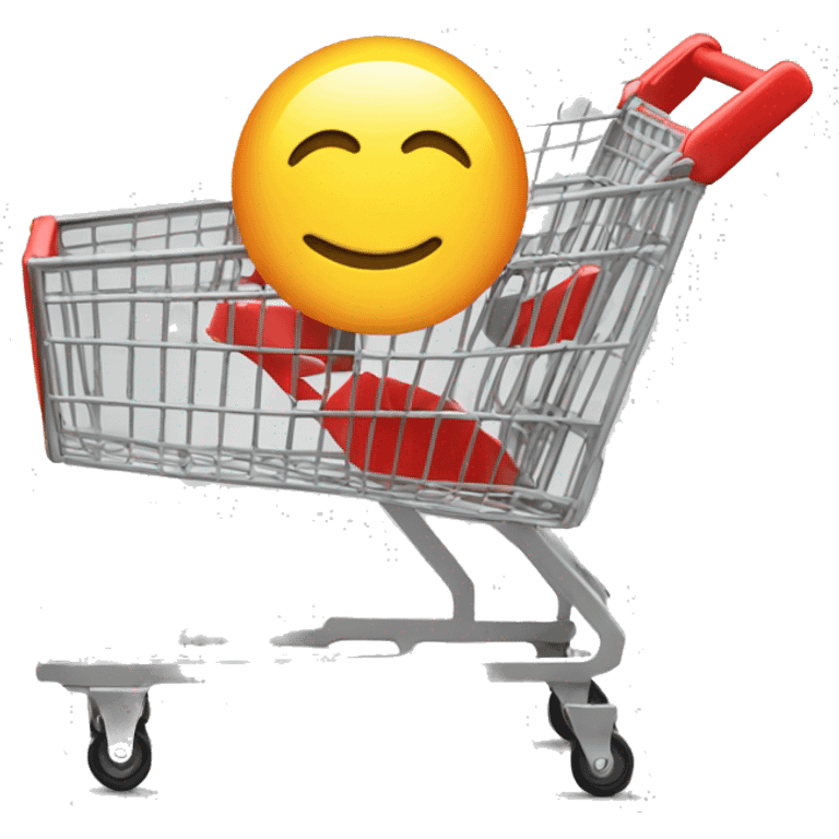 Realistic isolated target shopping cart emoji