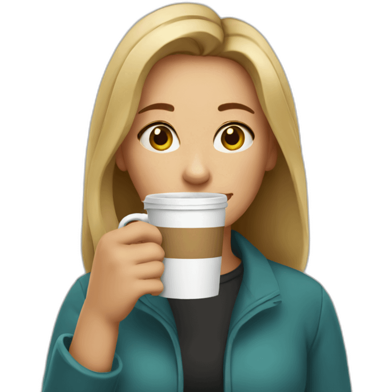 Canadian girl drinking coffee emoji