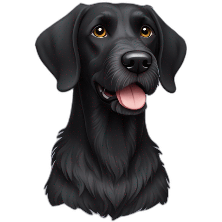 all black german wirehaired pointer dog emoji