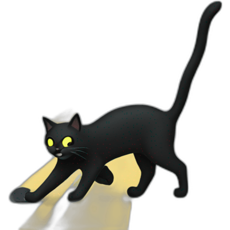 a black cat stepping on the road emoji