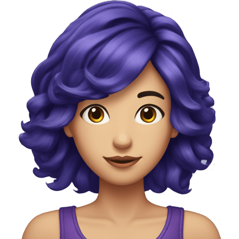 2 colors of hair - Dark purple hair on left side, dark blue hair on right side, nodding head emoji