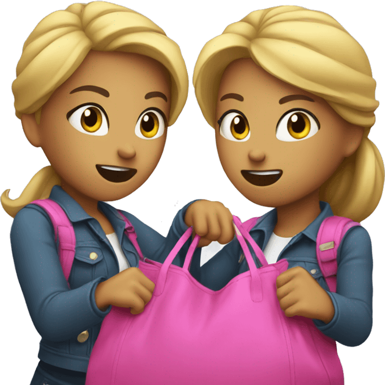 girls fighting over bag  emoji