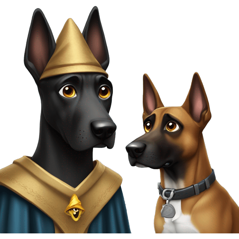 malinois dog with wizard scared emoji