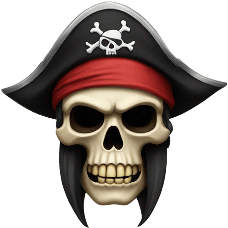 Dark mean pirate skull emoji