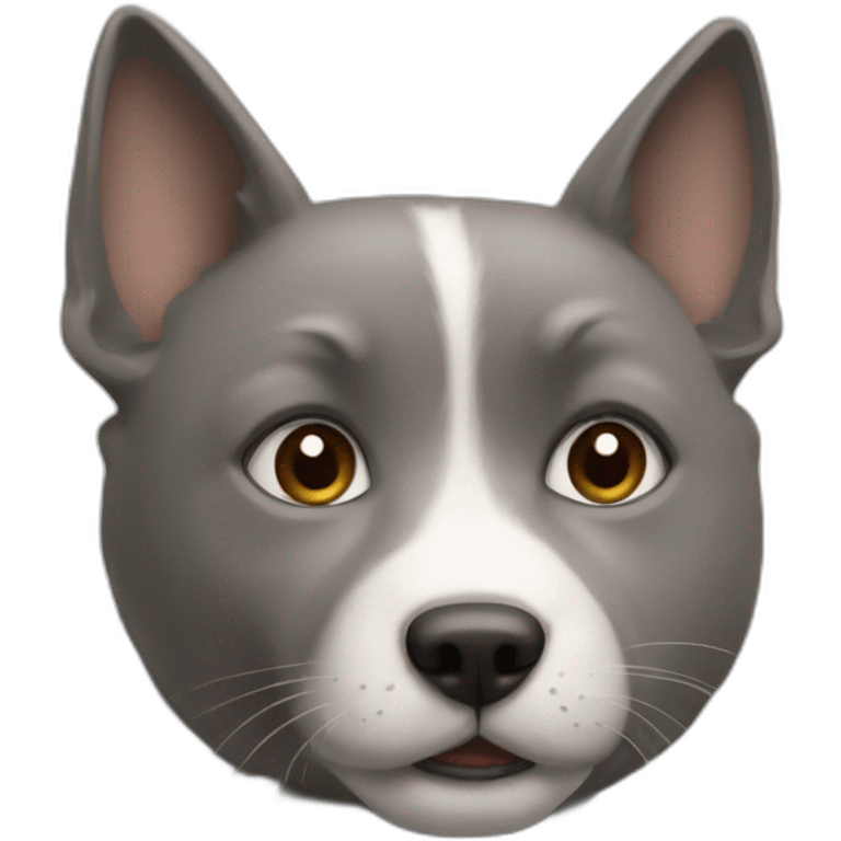 Un chat su un chien emoji