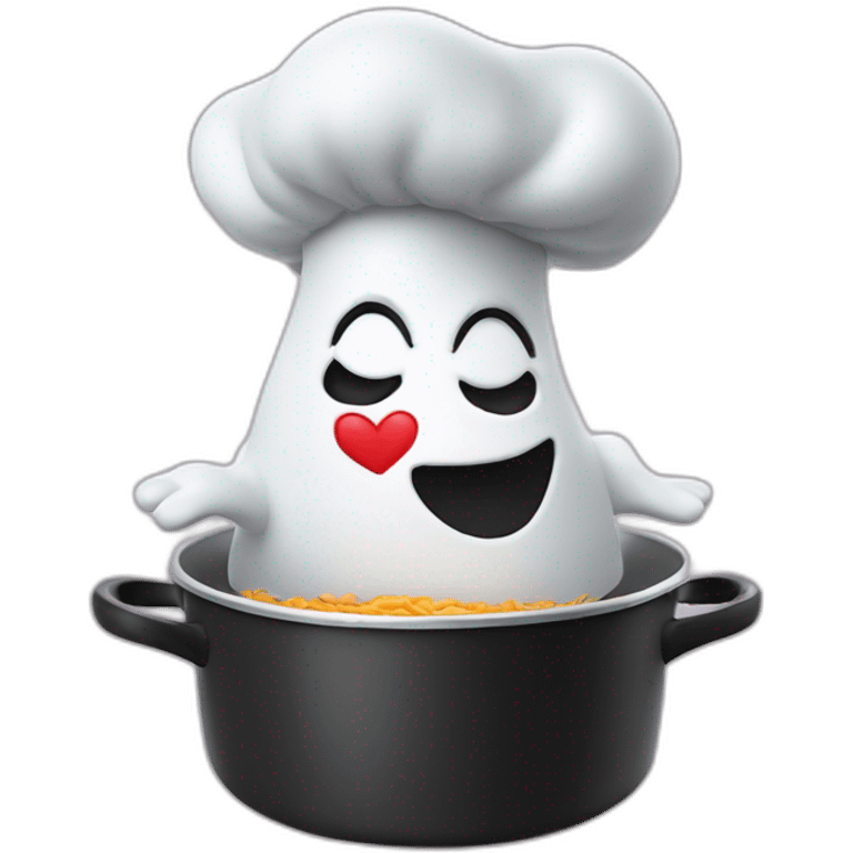 ghost chef hat pinched fingers blowing kiss heart emoji