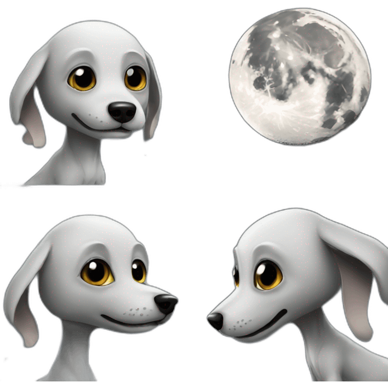 Alien dog visits the moon emoji