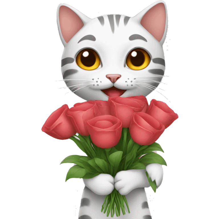 cat present a flowers emoji