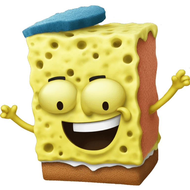 sponge bob in the party emoji