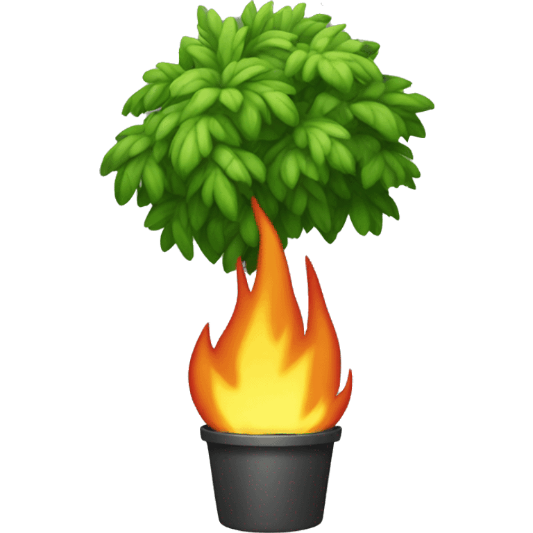 green bush on fire emoji