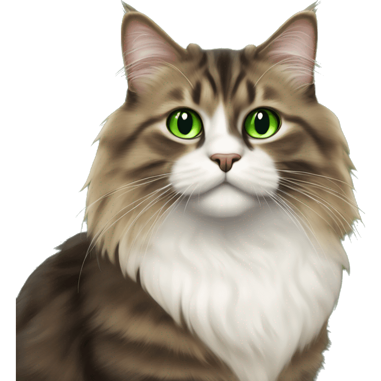 Brown and black Siberian cat with green eyes dressed as obi wan kenobi emoji