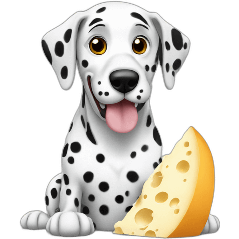 Dalmatian eating cheese emoji