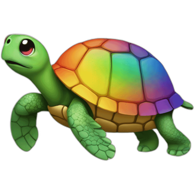 rainbow retro turtle emoji