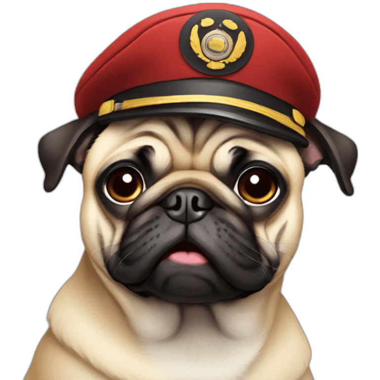 pug with pilot hat emoji