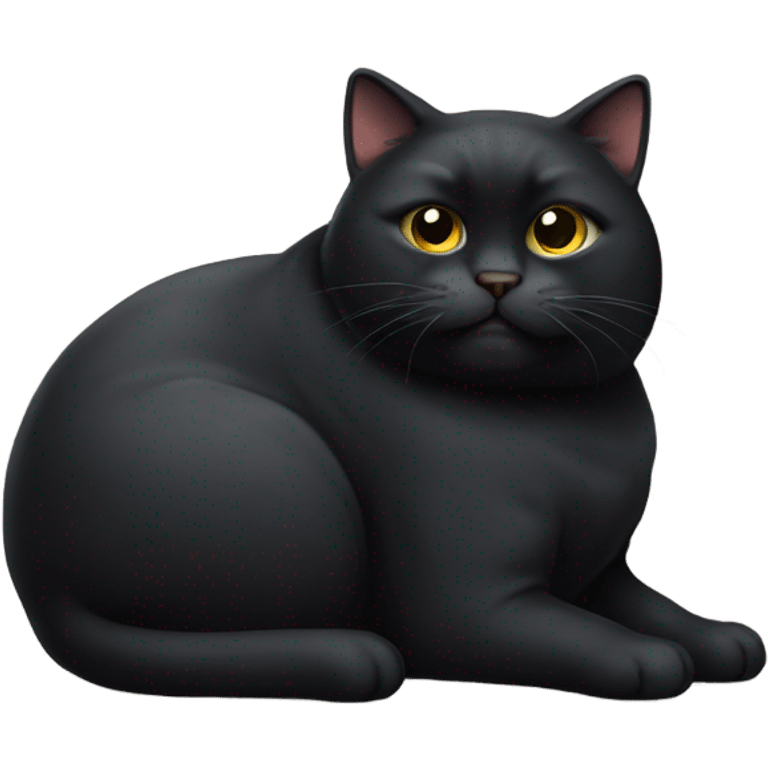 Really fat black cat emoji