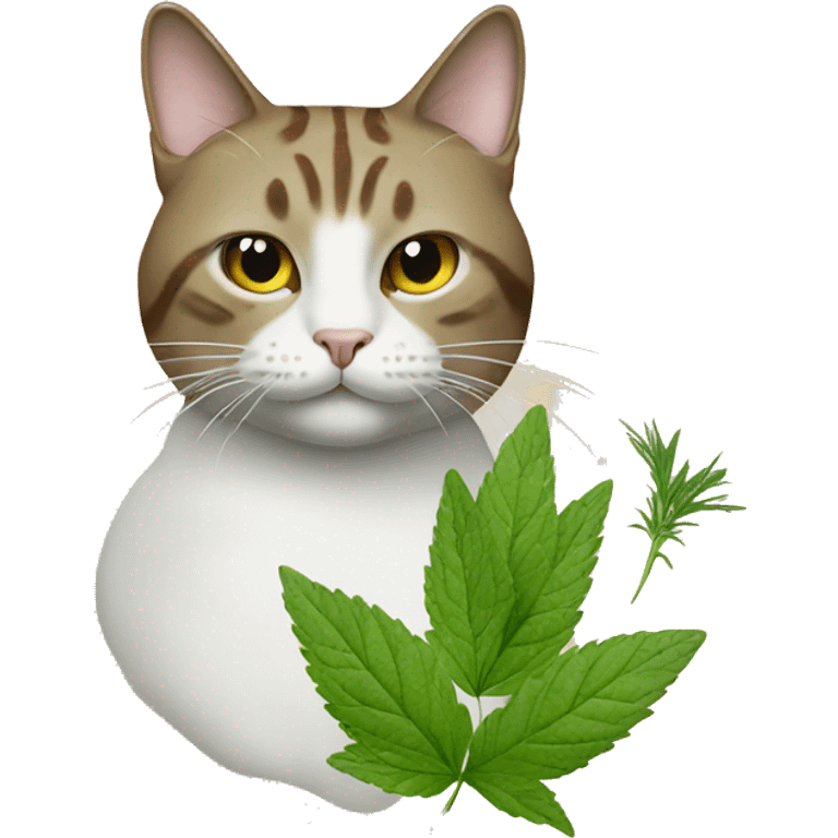 Cat with herbal joint  emoji