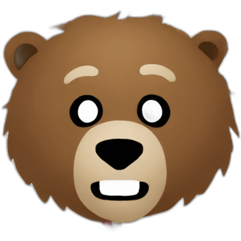 Grizzly head white and red hockey mask emoji